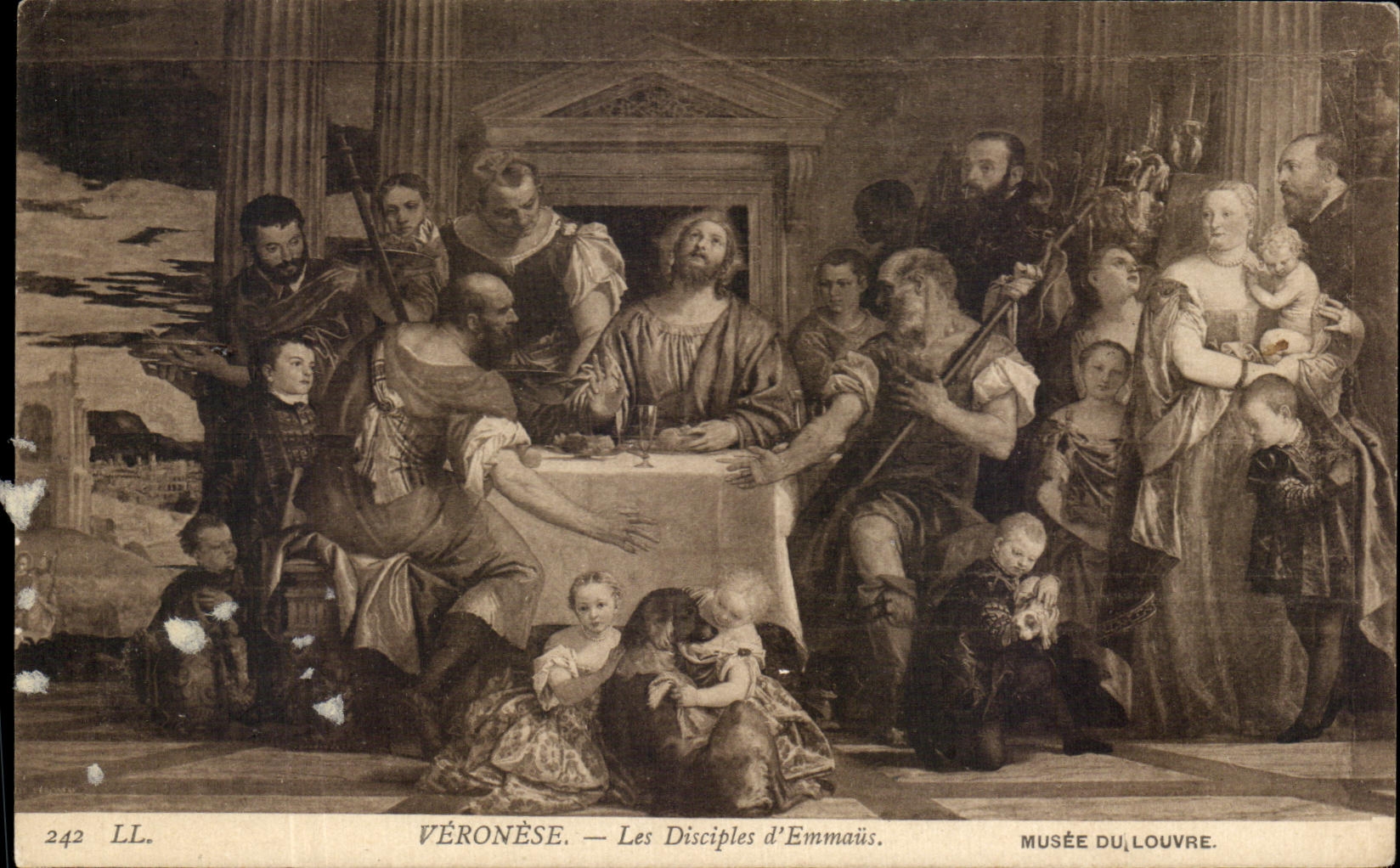 CPA Fantaisie Veronese Les disciples d'Emmaus Musee du Louvre