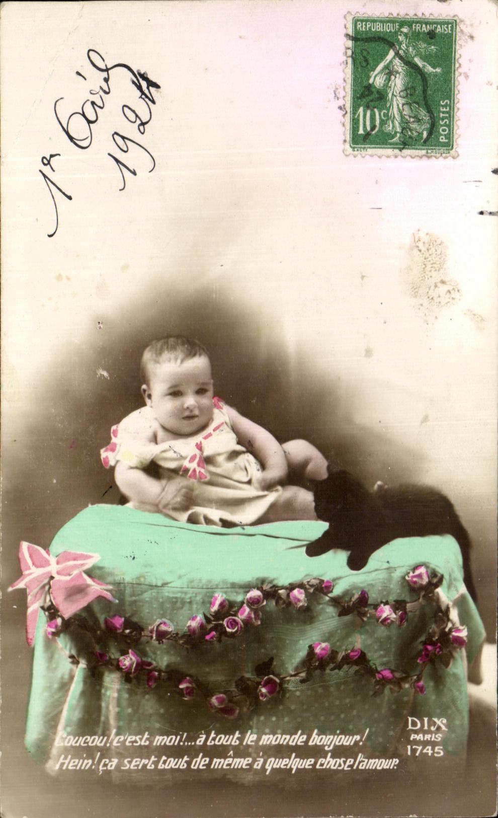 Gato del bebe del nino de la fantasia de CPA