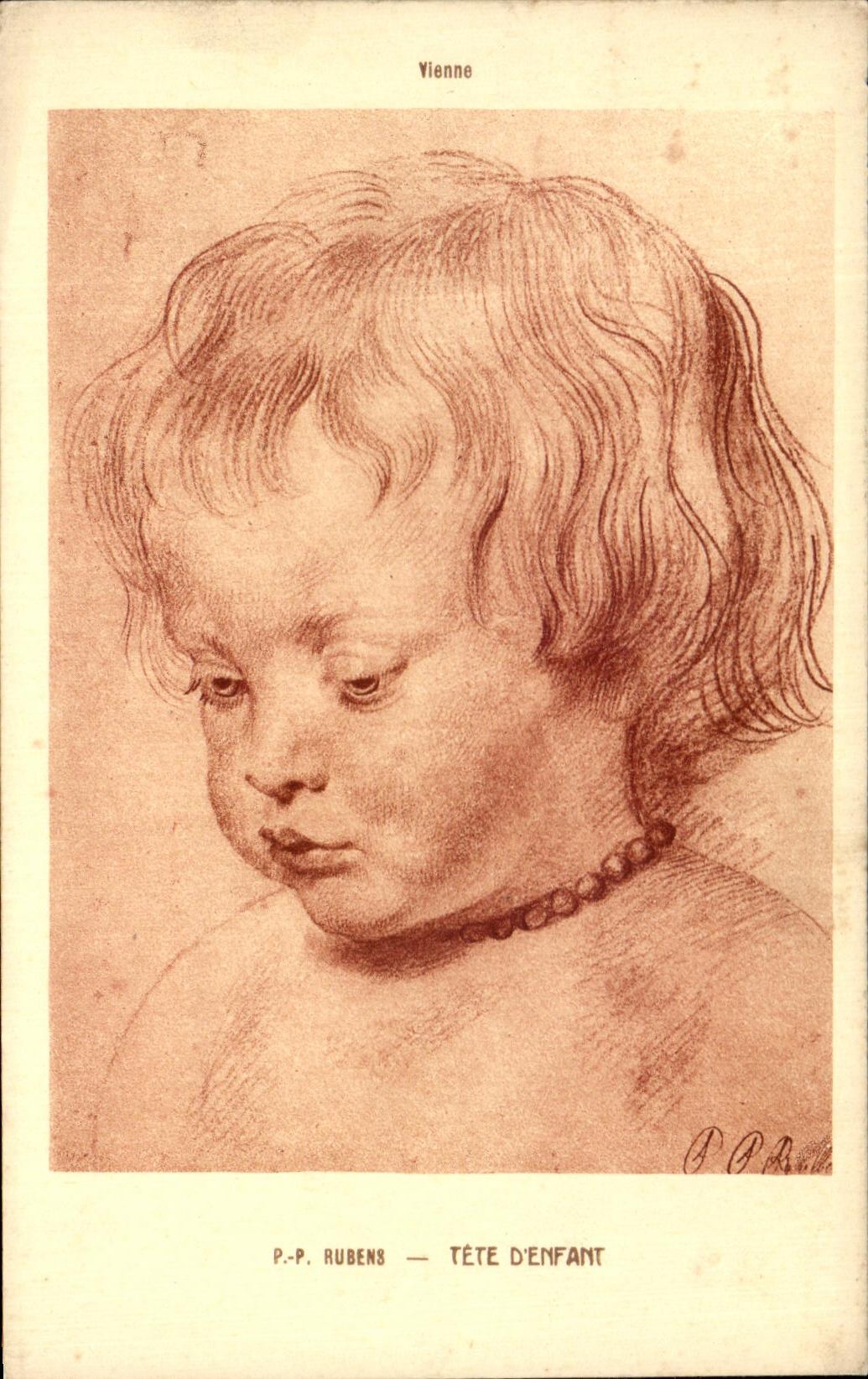 CPA Fantaisie Vienne Rubens tete d'enfant 