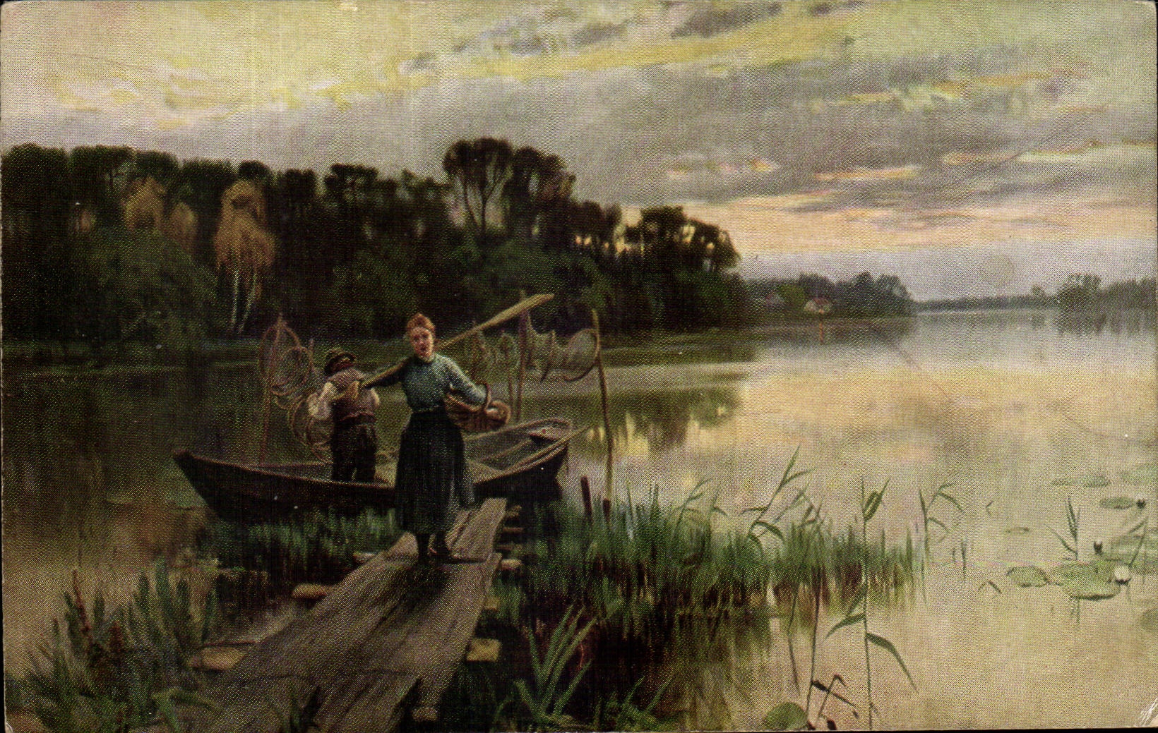 CPA Fantaisie Genzmer la paix du soir 