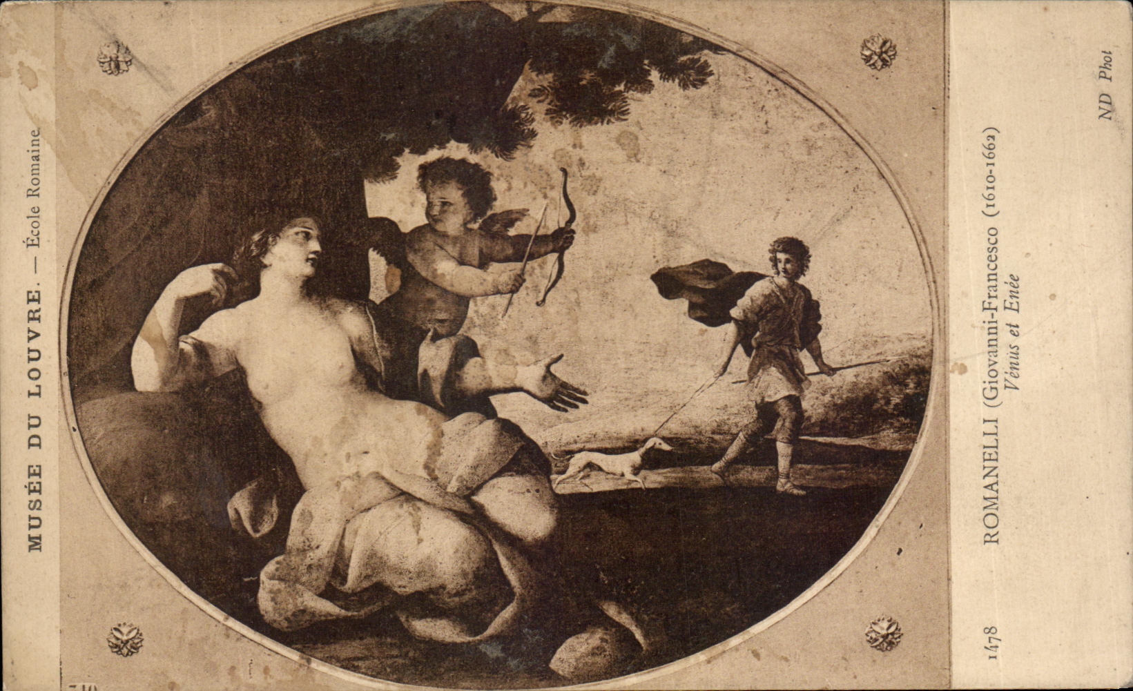 CPA Fantaisie Musee du Louvre Romanelli Venus et Enee