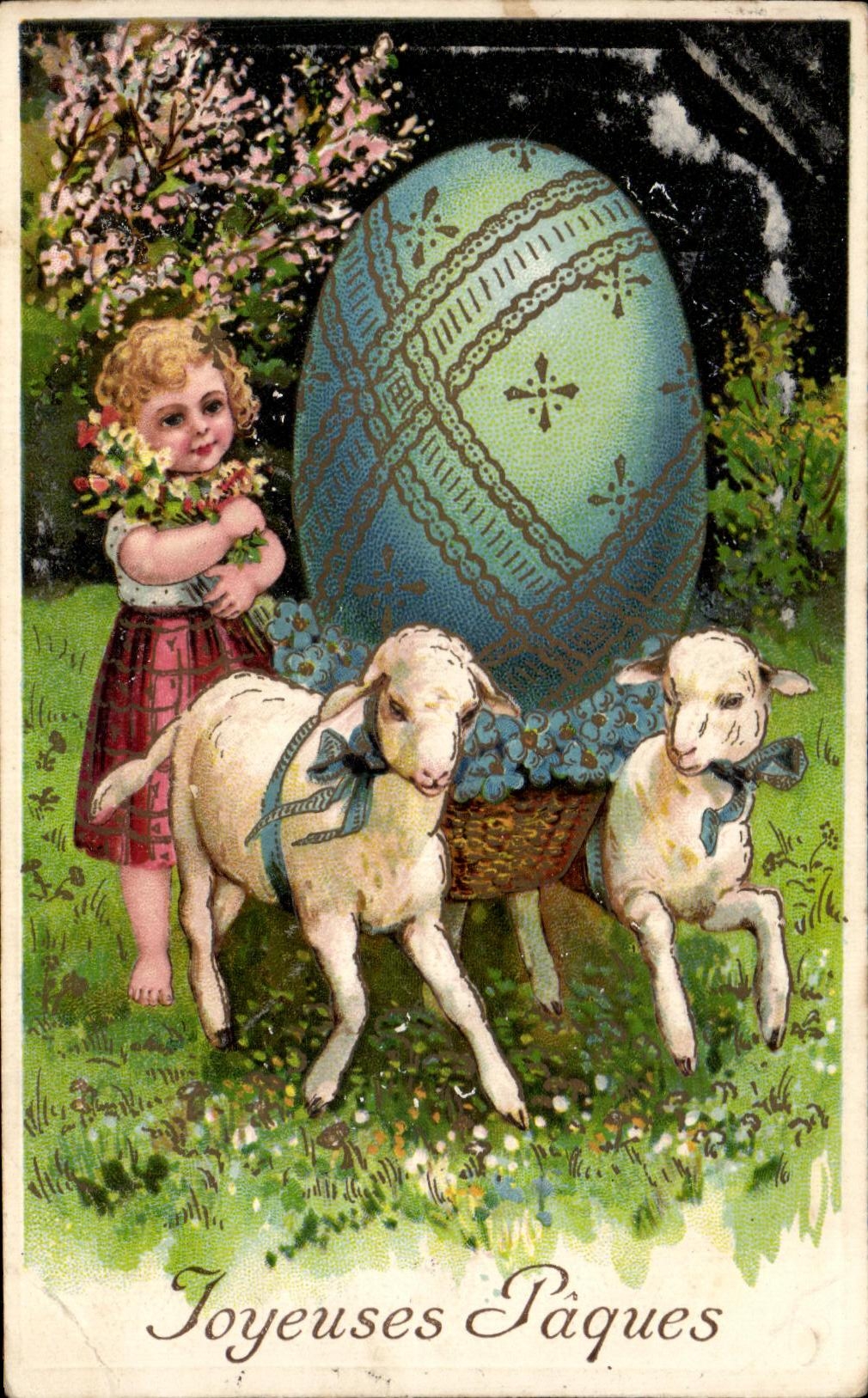 Corderos de Pascua del nino de la fantasia de CPA