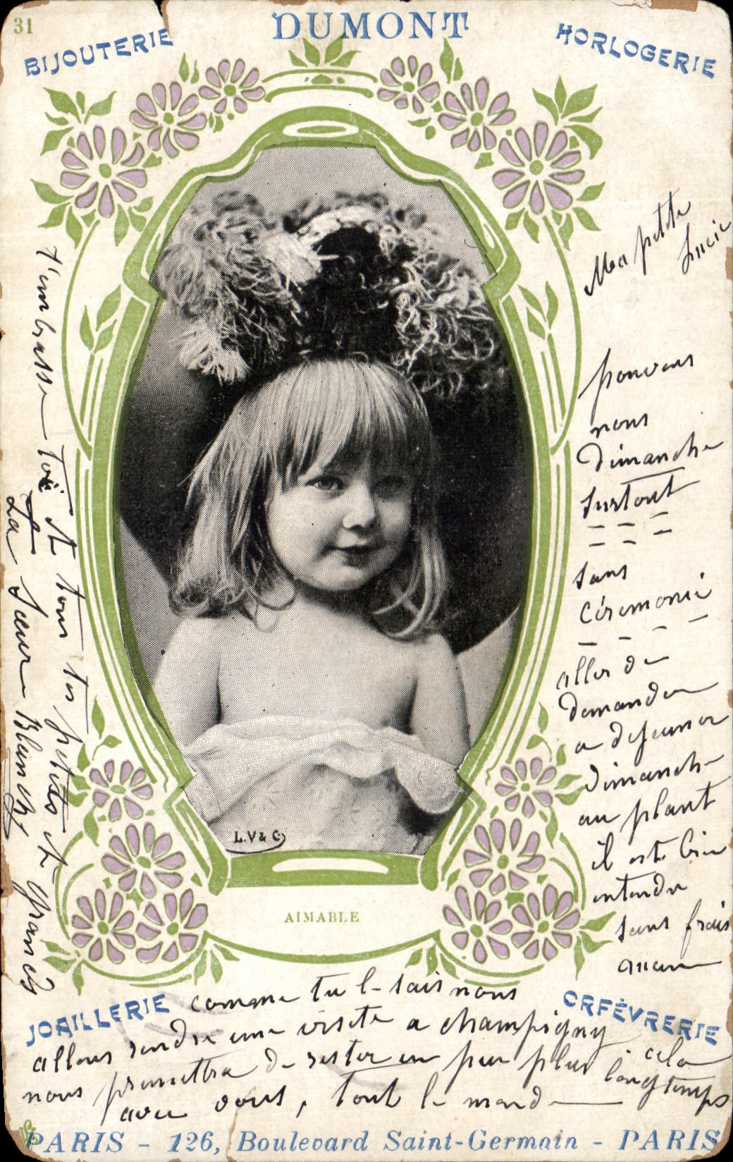 Santo German Paris del bulevar de la industria de reloj de la joyeria de Dumont del nino de la fantasia de CPA