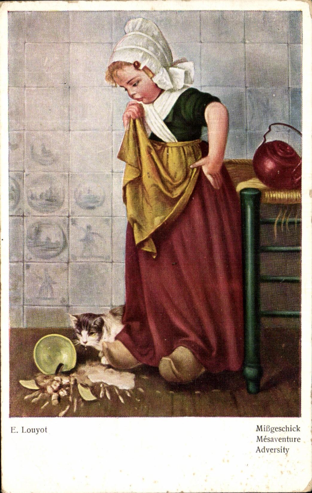 Nino de la desgracia de Louyot de la fantasia de CPA