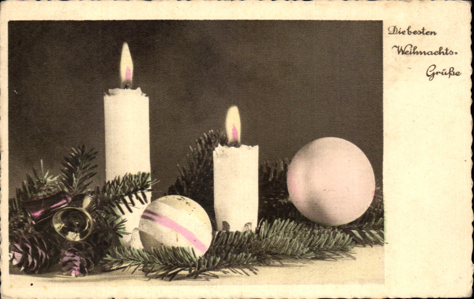 CPA Fantaisie Noel Bougies