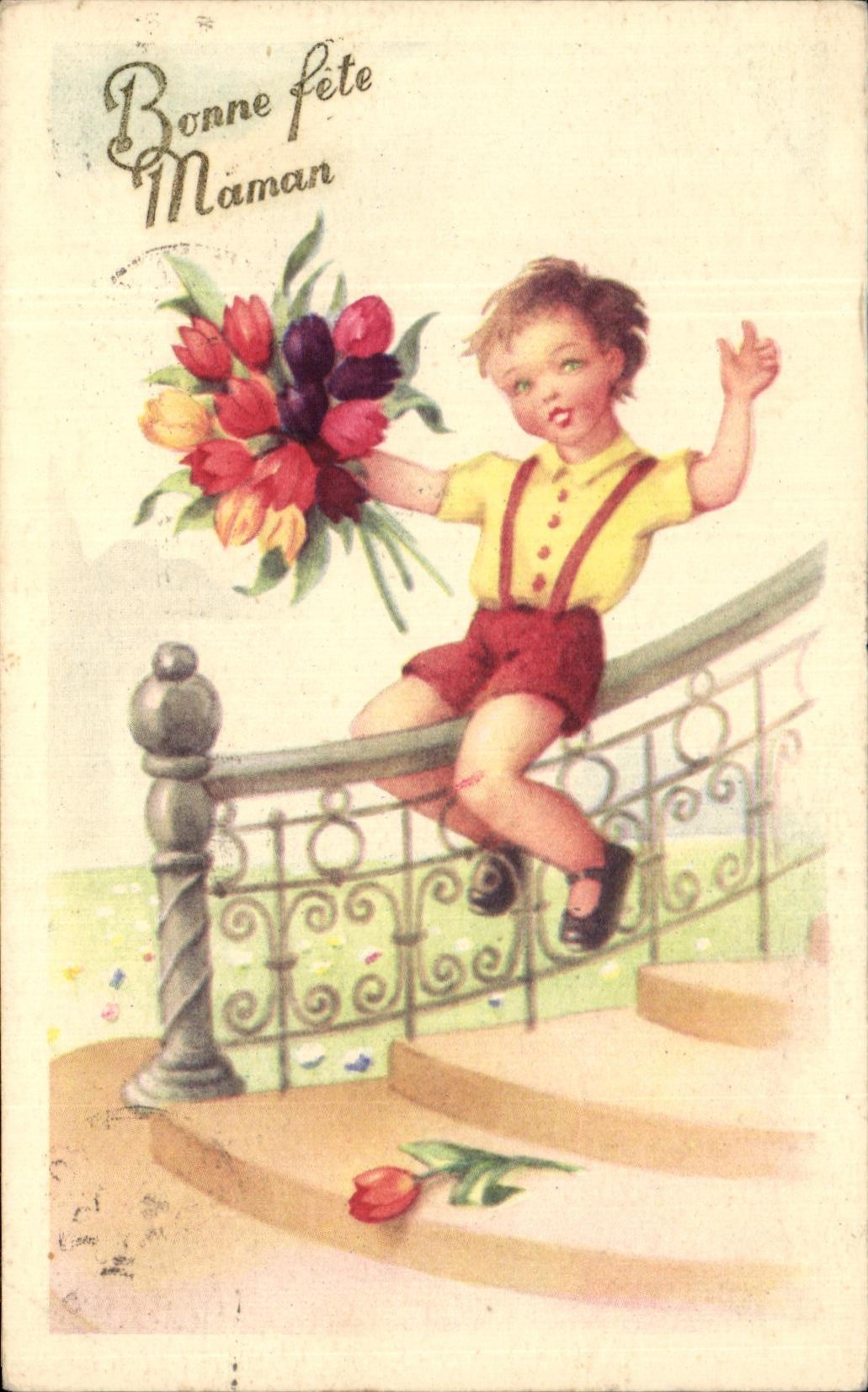 El buen nino de CPA Fantaisie celebra a mama