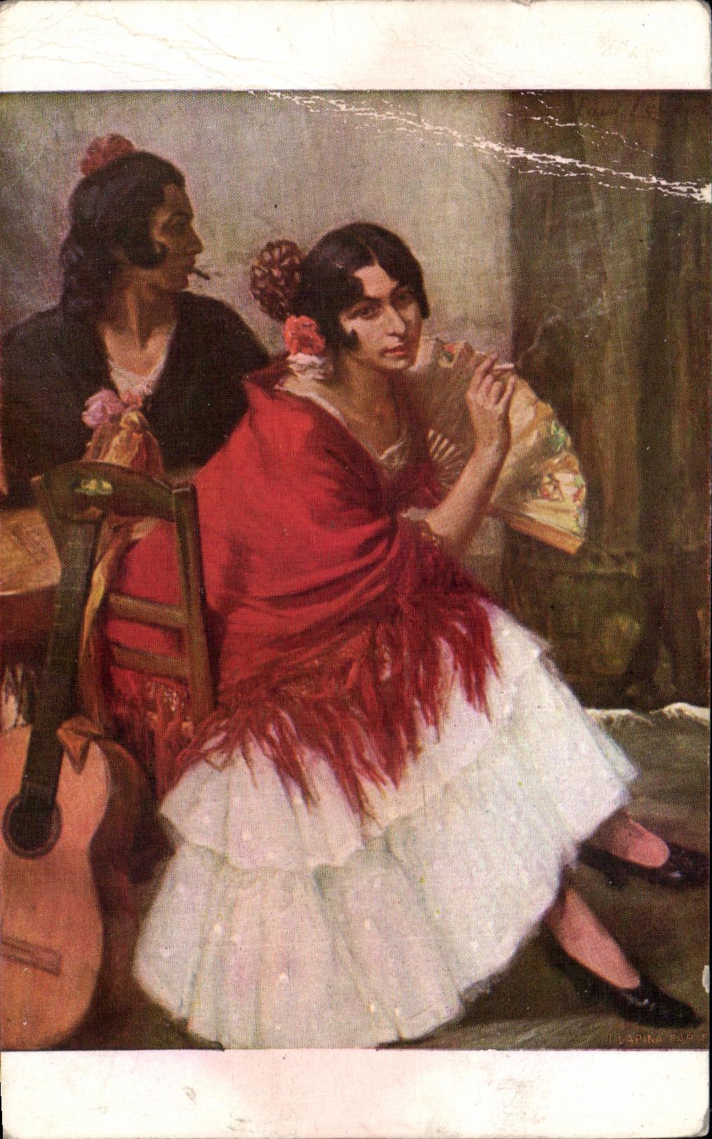 CPA Fantaisie Femme Paul legrand Gitanes