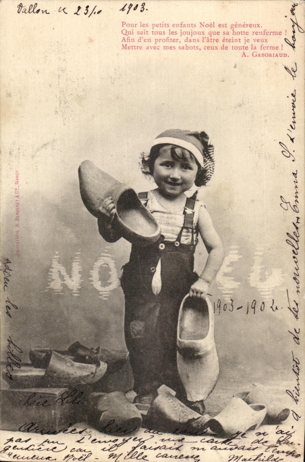 Fantasia de CPA para los pequenos ninos de la Navidad Sabotier