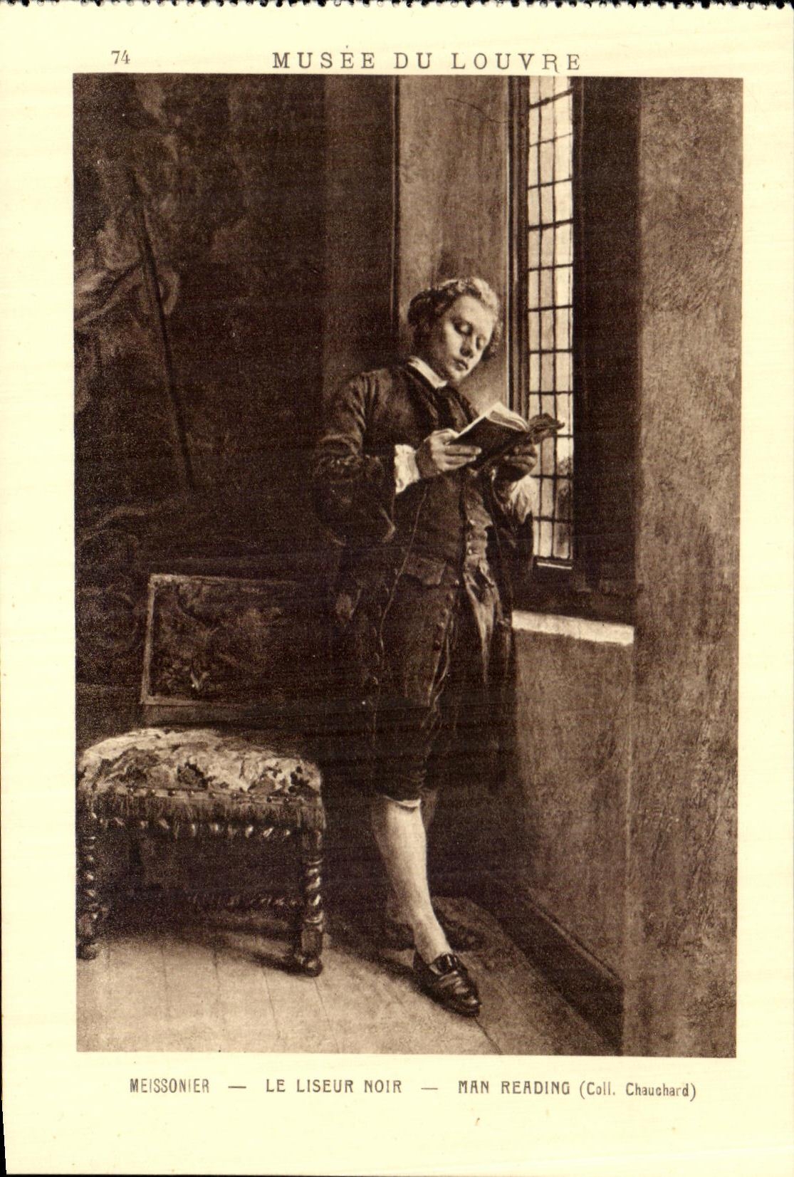 CPA Musee Du Louvre Meissonier Le Liseur Noir