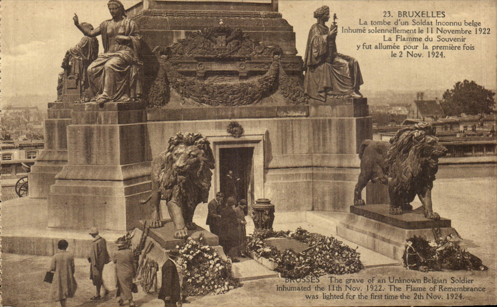CPA Brussels fall It from a Belgian Unknown soldier Buries lions