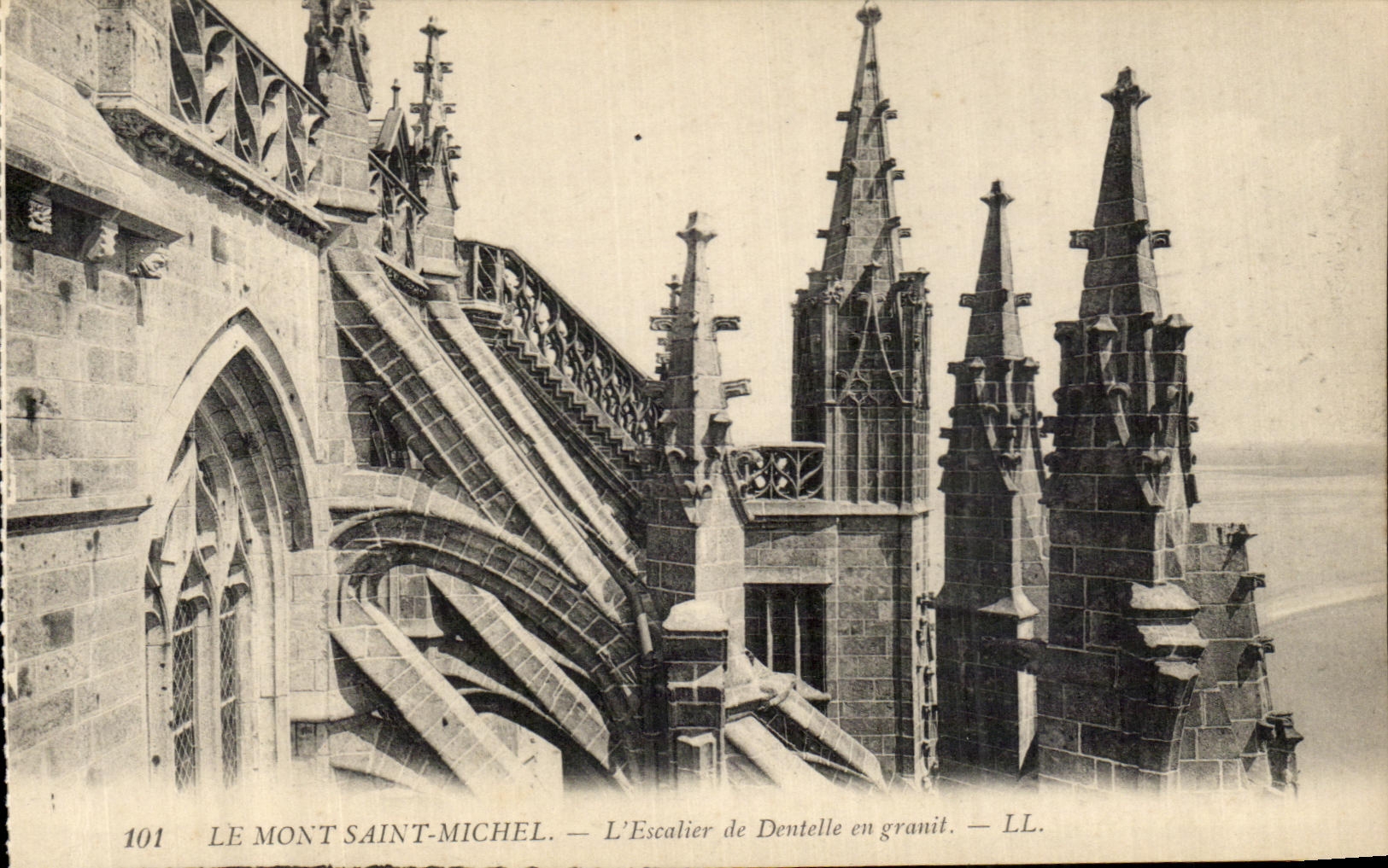 CPA Mont Saint Michel the granite Lace Staircase