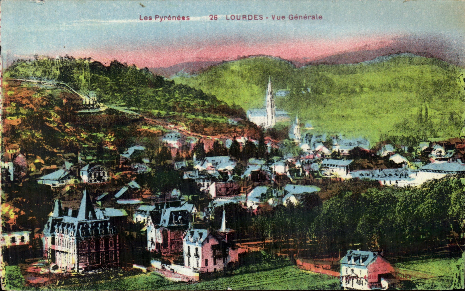 CPA the Pyrenees Lourdes View