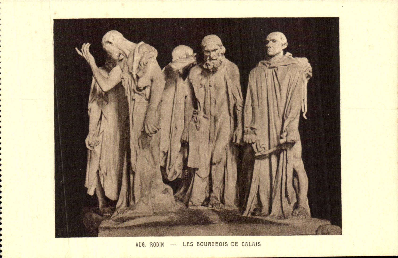 Hombres de la clase media de CPA Rodin de Calais