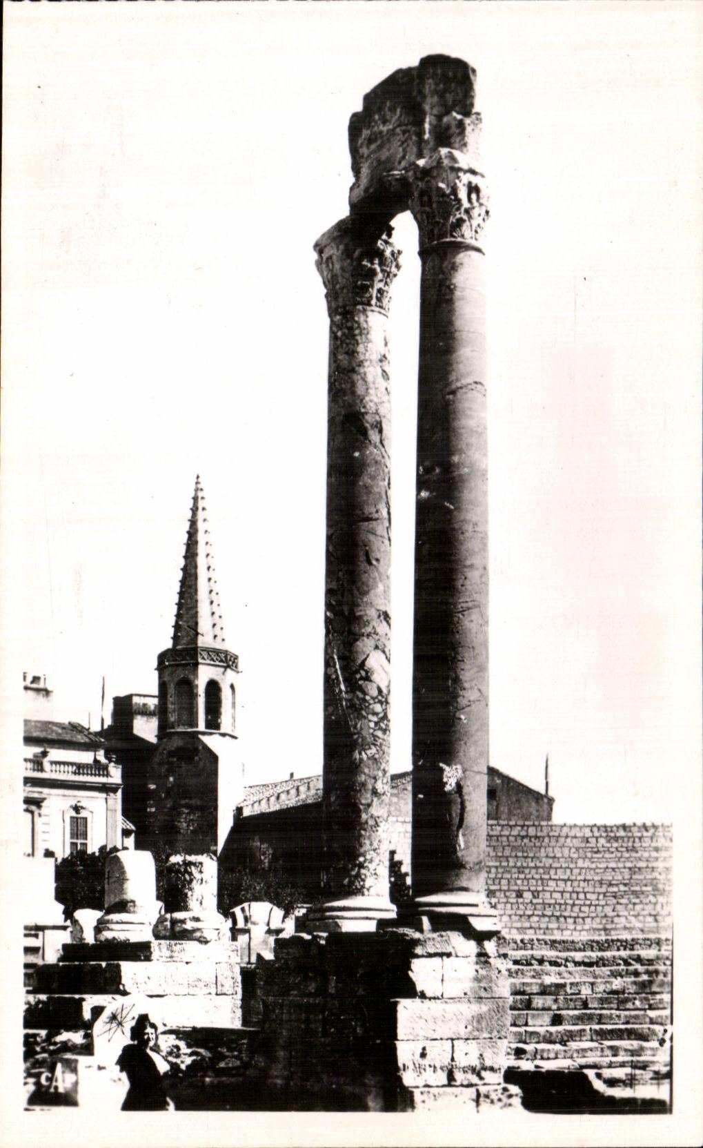 CPA Arles a Corner Of the Ancient Theater Corinthian Columns