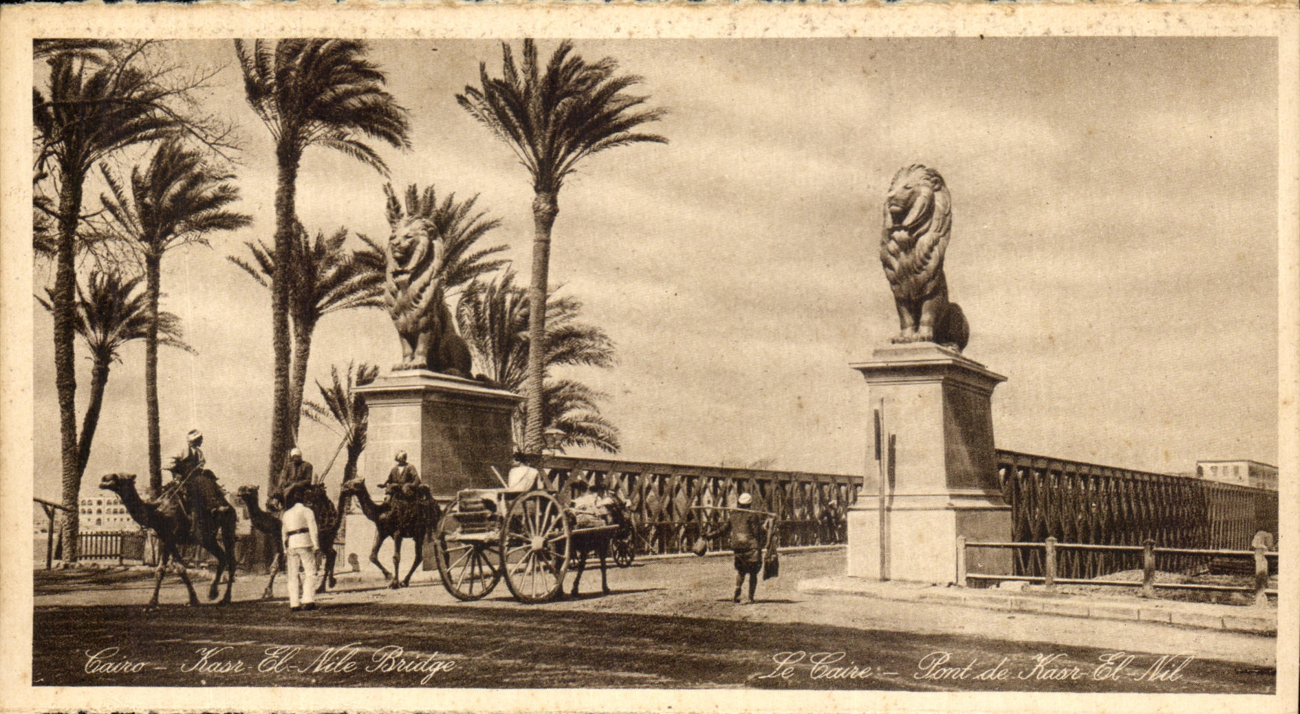 CPA Egypte Le Caire Pont de Kasr et Nil