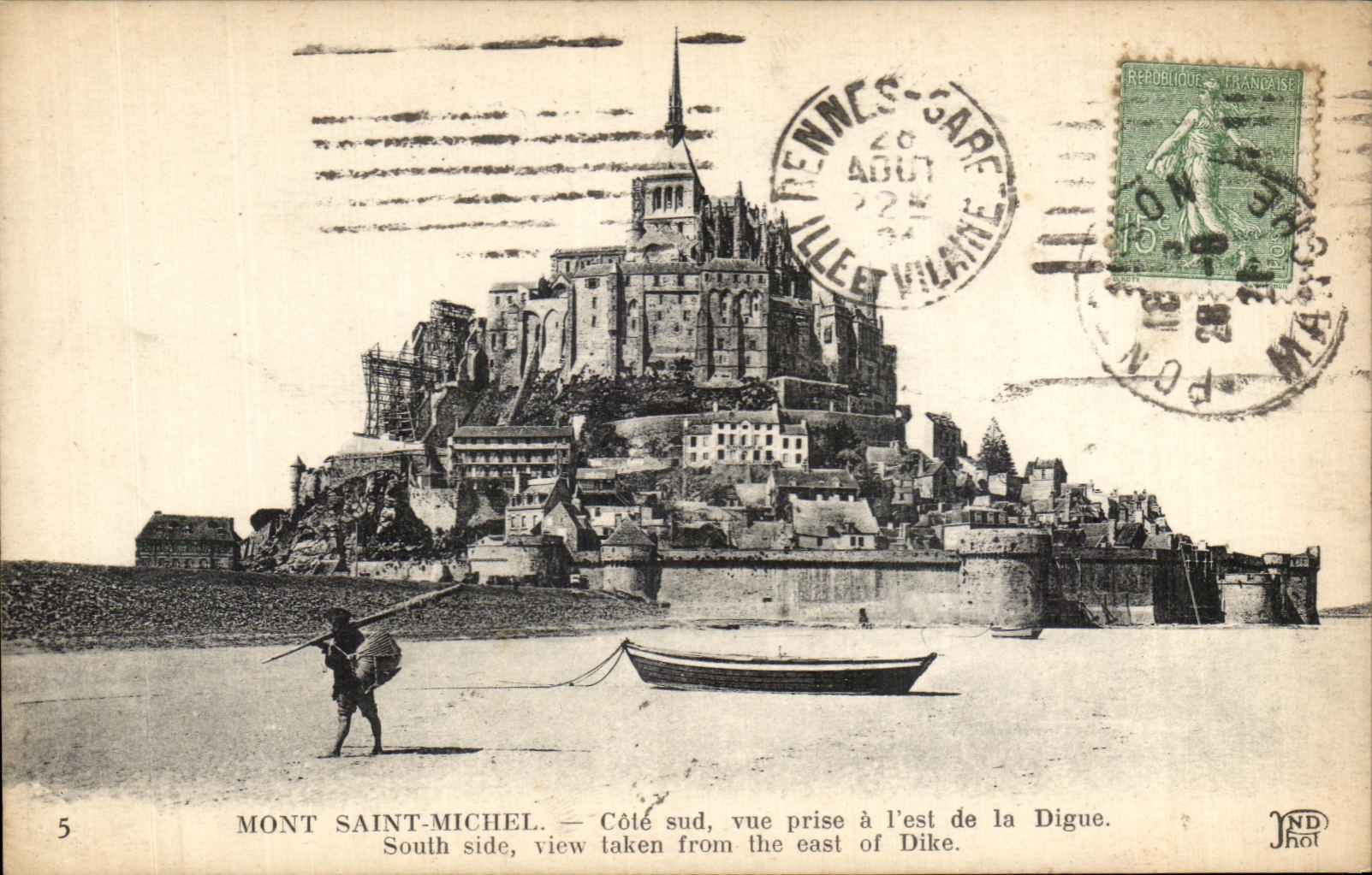 CPA Mont Saint Michel Southern Dimension seen from in the east of the Dam Fisherman