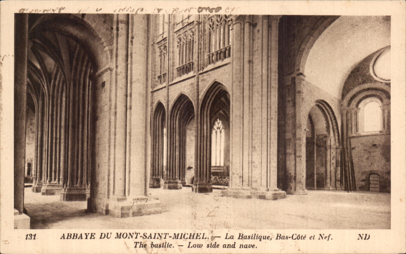 CPA Abbaye Of Mont Saint Michel the Low Basilica Dimensions and Nave