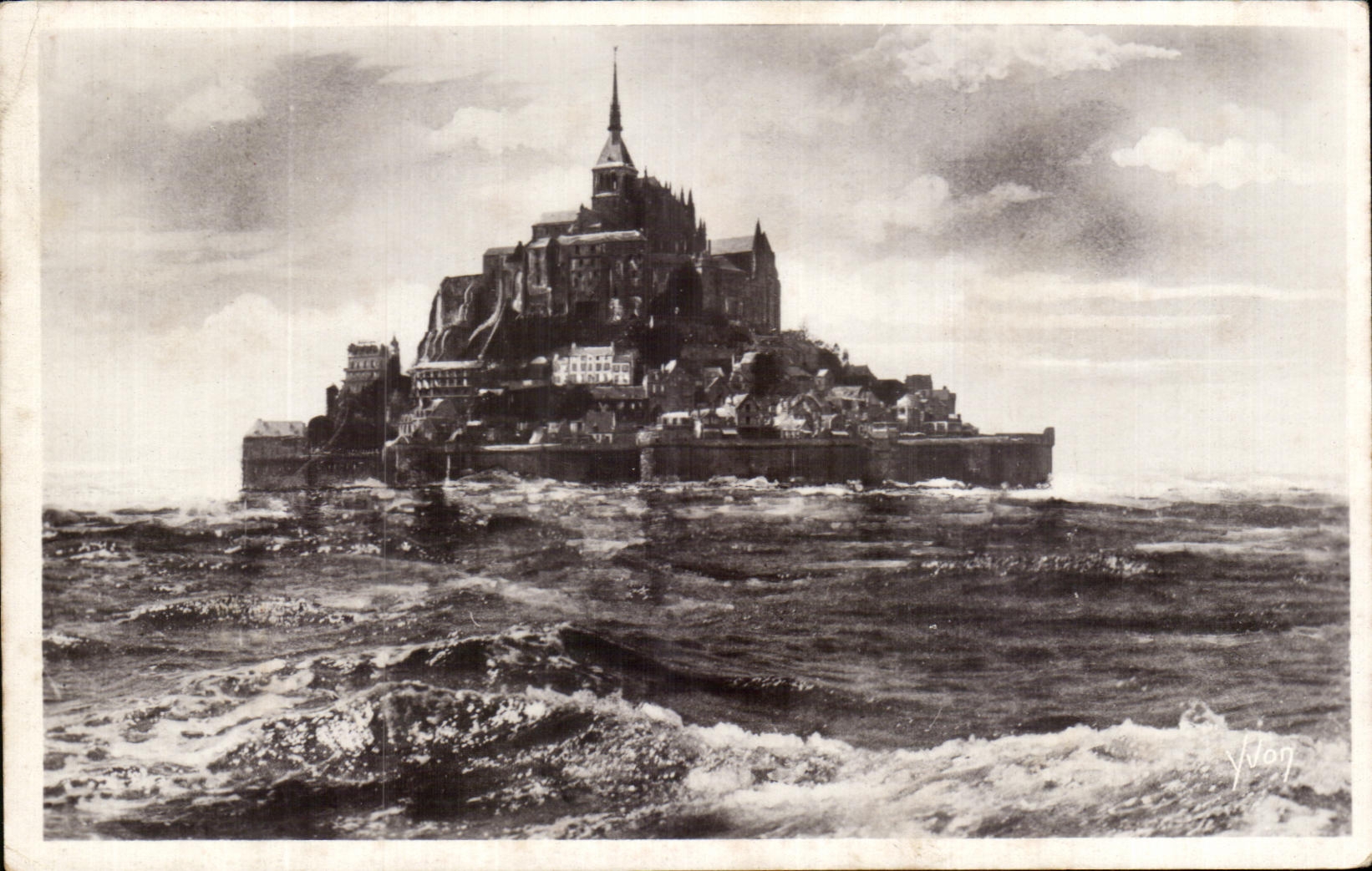 CPA Mont Saint Michel the Mount per time of equinox