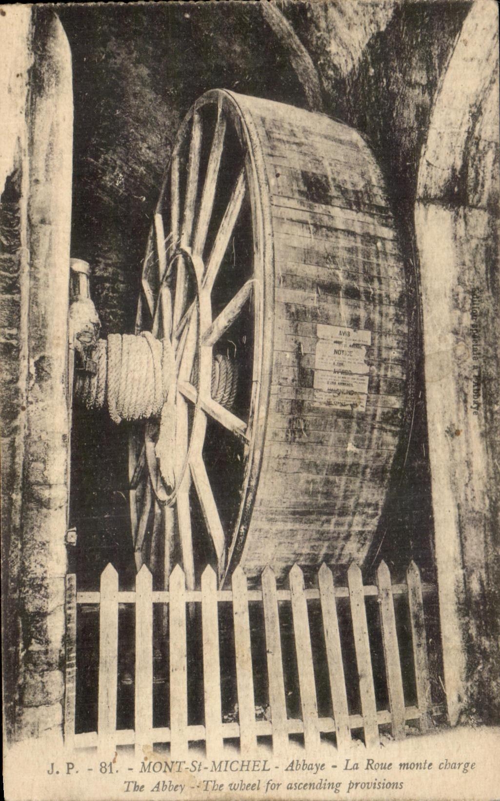 CPA Mont Saint Michel Abbey the Wheel shows Charge