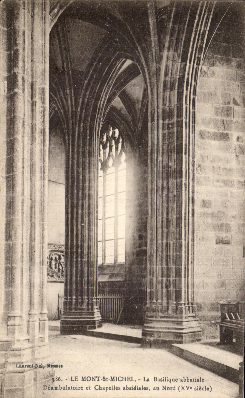 CPA Mont Saint Michel the Abbey Basilica Deambulatoire And Apsidal chapels In North