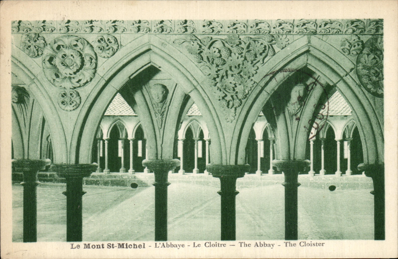 CPA Mont Saint Michel the Abbey the Cloister