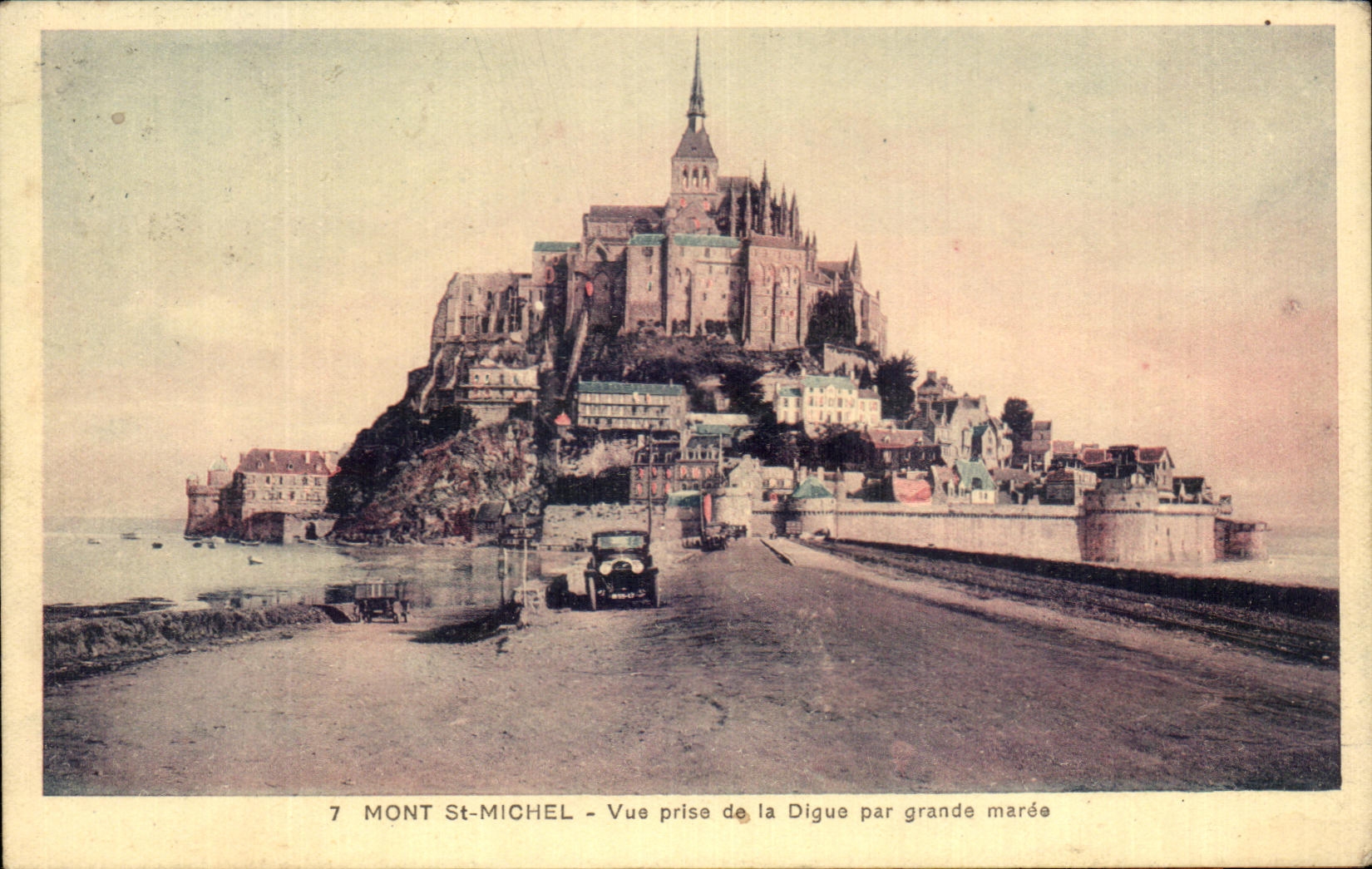 CPA Mount St Michel Seen from of the Dam by Spring tide