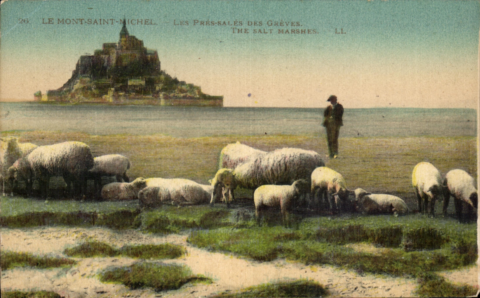 CPA the Mount St Michel Close Dirty Of the Strikes Sheep Shepherd