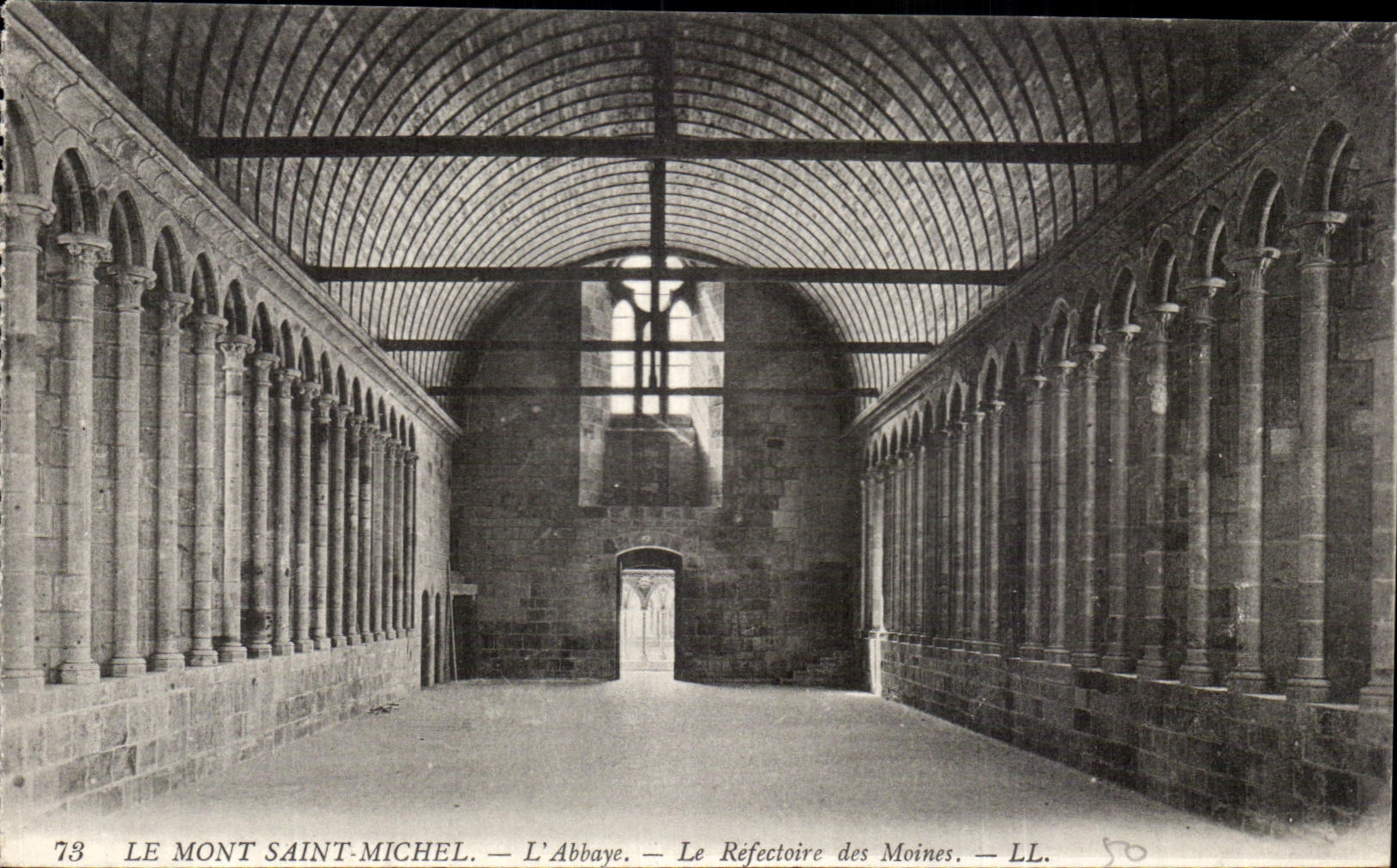 CPA the Mount St Michel the Abbey the Refectory of the Monks