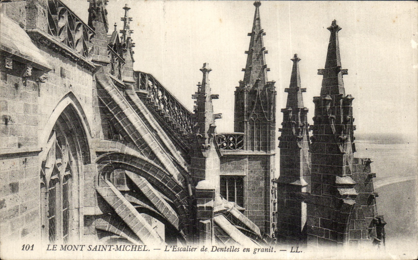 CPA the Mount St Michel the Granite Lace Staircase