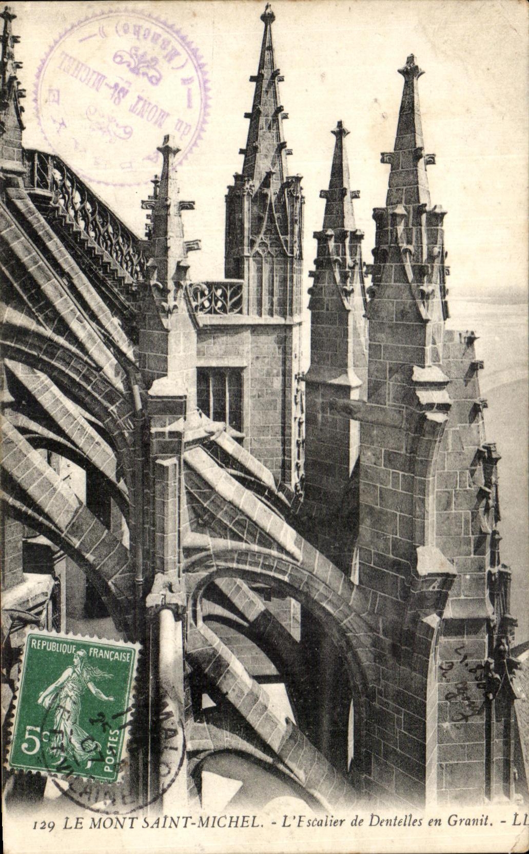 CPA the Mount St Michel the Granite Lace Staircase