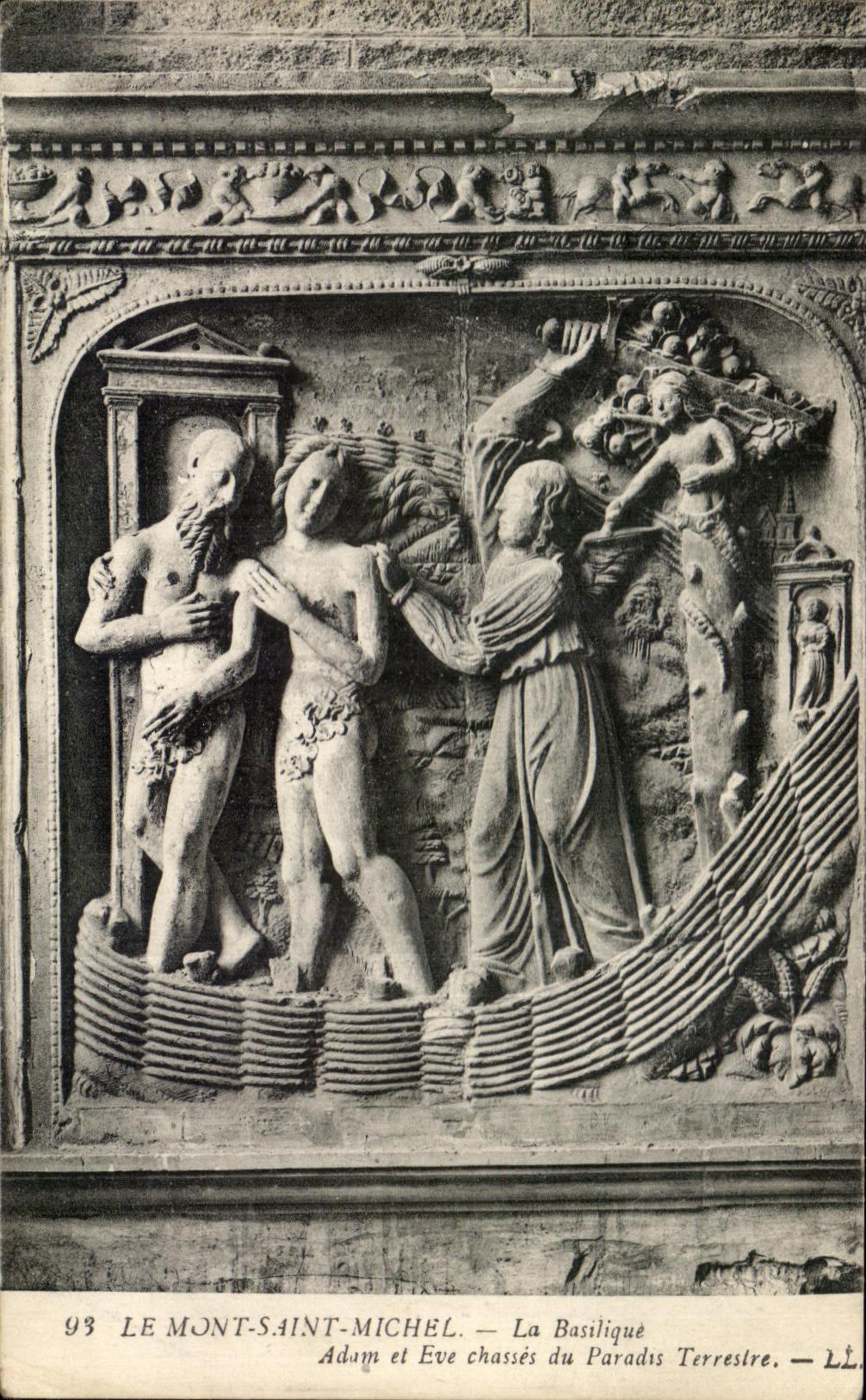 CPA Mont Saint Michel the Basilica Adam and Eve Huntings of the Terrestrial Paradise