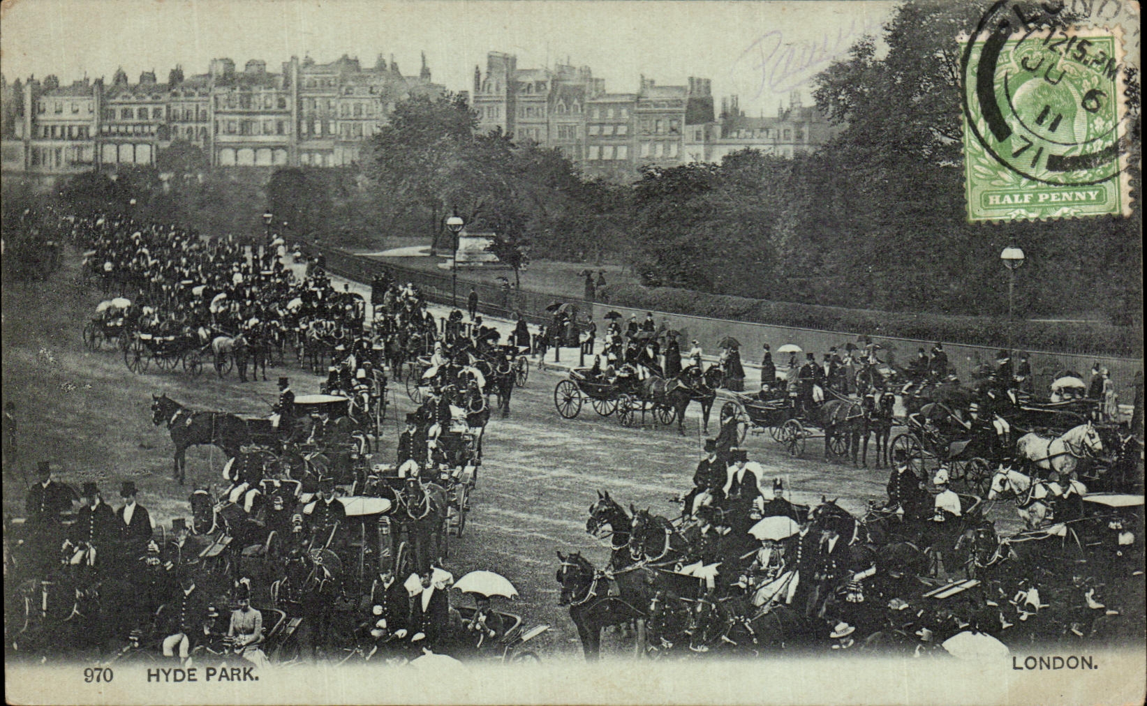 CPA Hyde Park London Horses