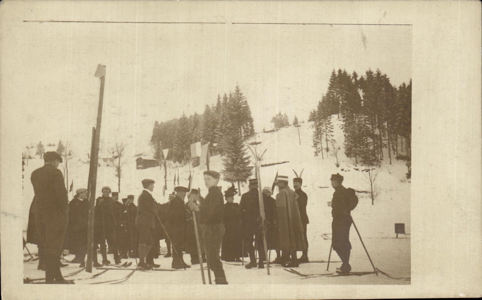 Real photo Winter sports Ski Militaria