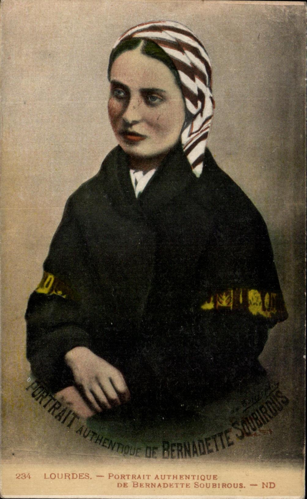 CPA Lourdes Portrait Authenticates Of Bernadette Soubirous