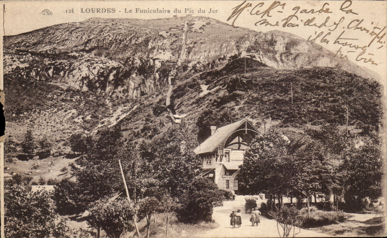 CPA Lourdes the Funicular of the Peak of Jer
