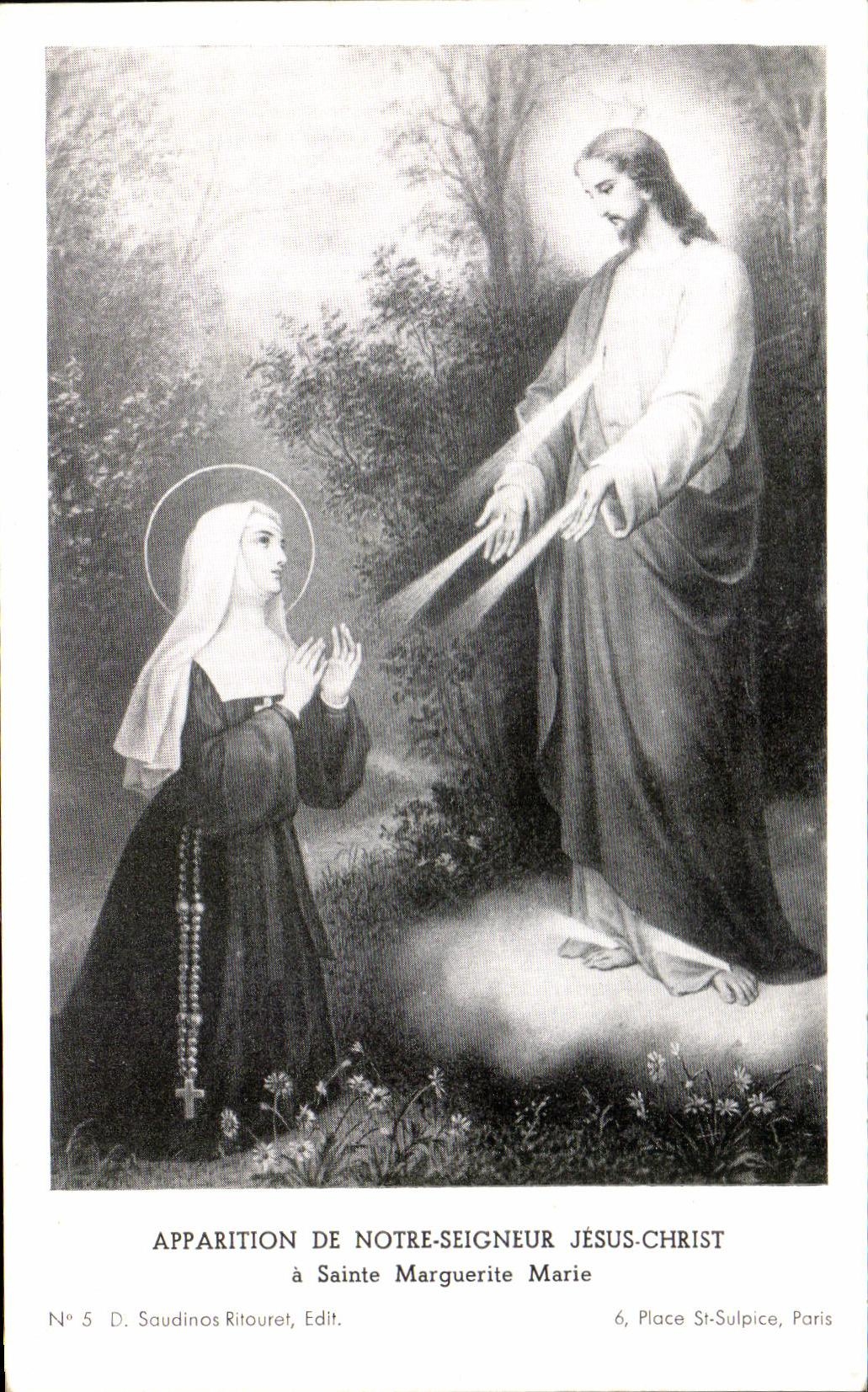 CPA Apparition Of Our Deigneur Jesus Christ has Sainte Marguerite Marie
