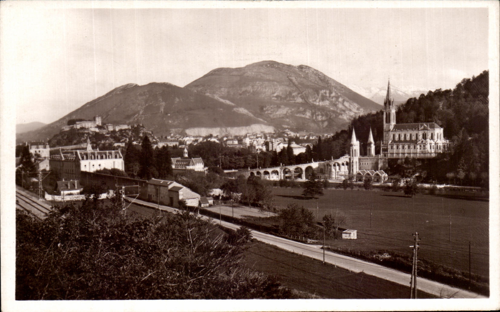 CPA Lourdes the Basilica and the Peak of Jer