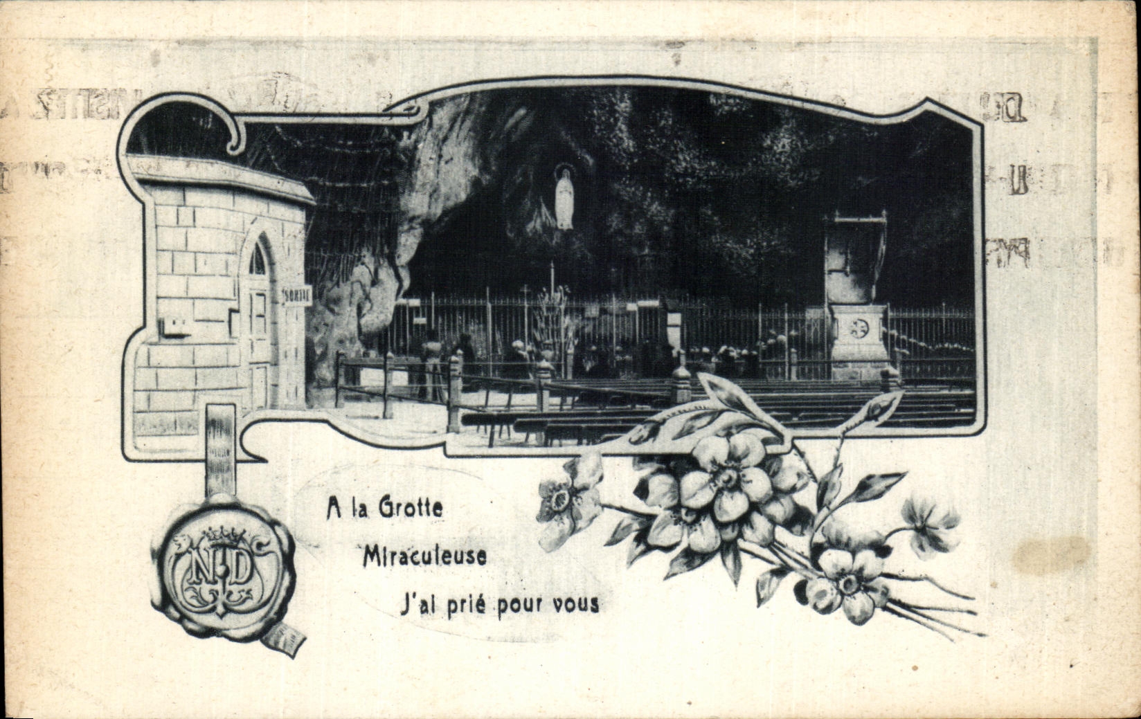 CPA Lourdes With the Miraculous Cave I Al request for you