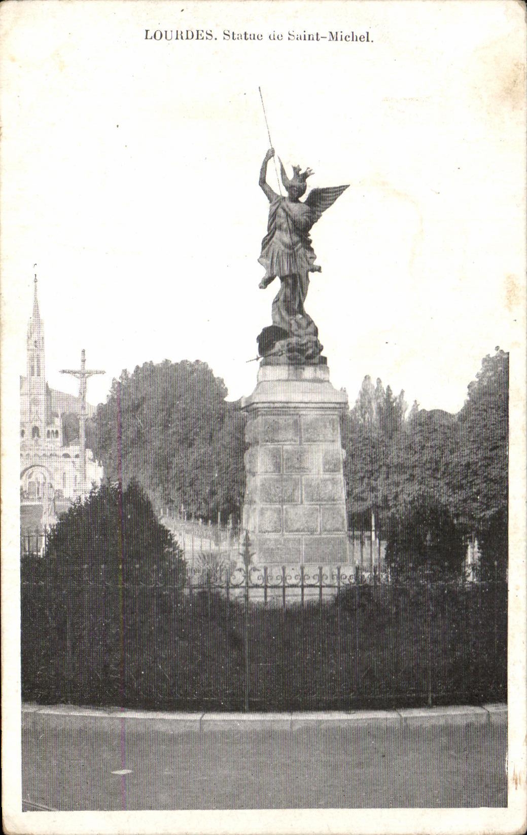 CPA Lourdes Statue of Michel Saint