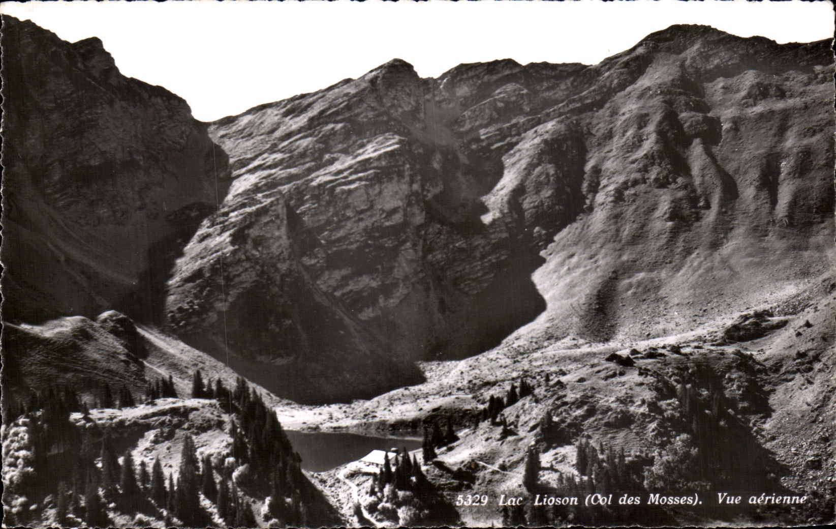 CPA Lac Lioson Vue aerienne Col des Mosses