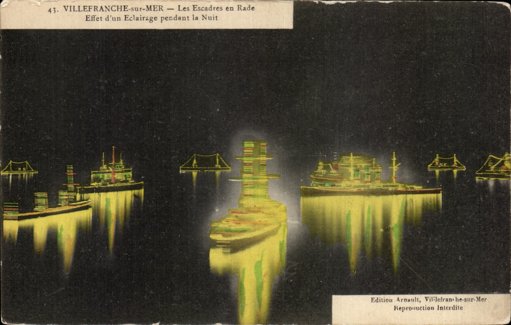 CPA Villefranche on Sea Squadrons in Roads Boats