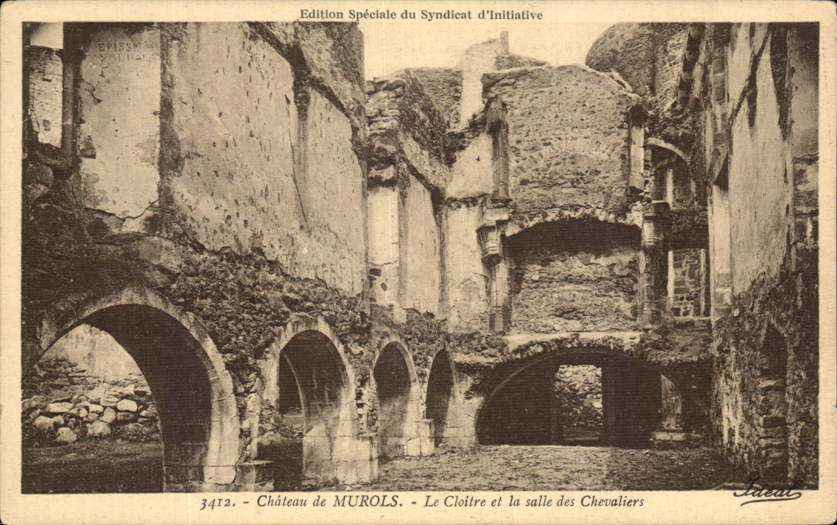 CPA Castle of Murols the Cloister and the room of the Knights