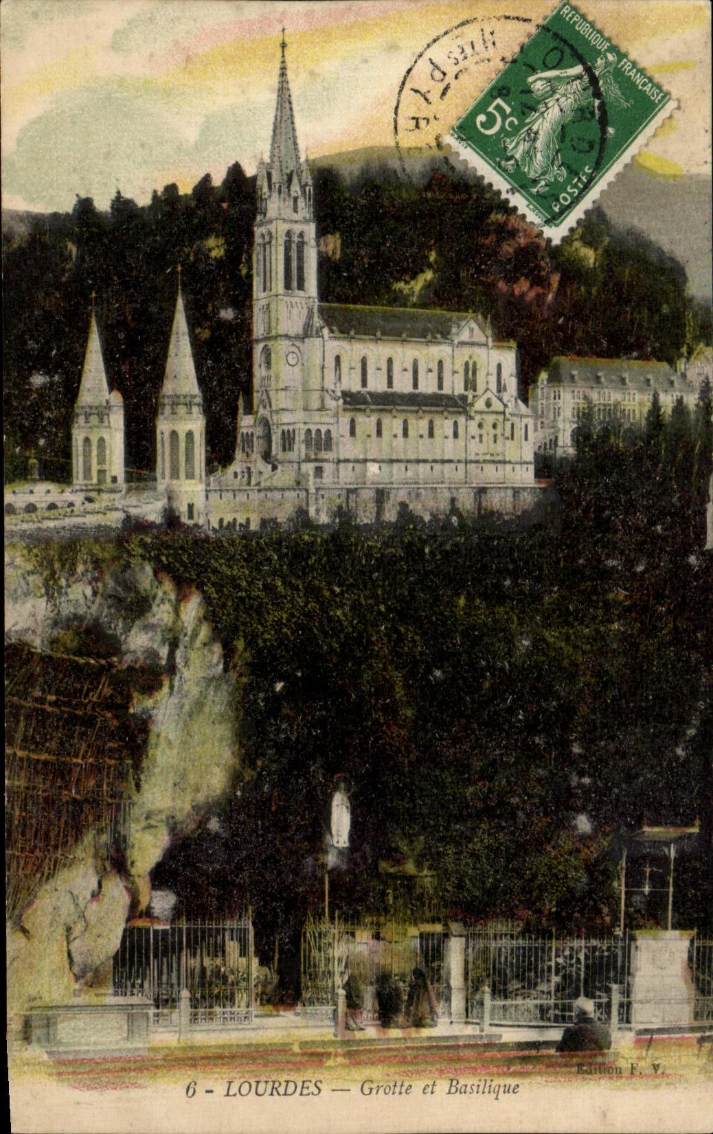 CPA Lourdes Cave and Basilica