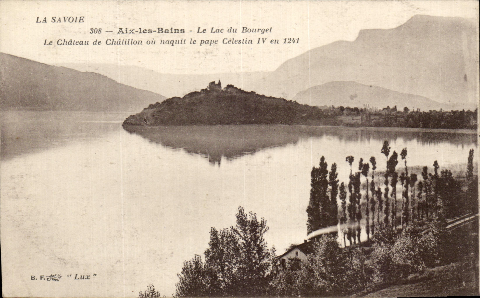 CPA Savoy Aix les Bains the Lake of Le Bourget the Castle of Chatillon