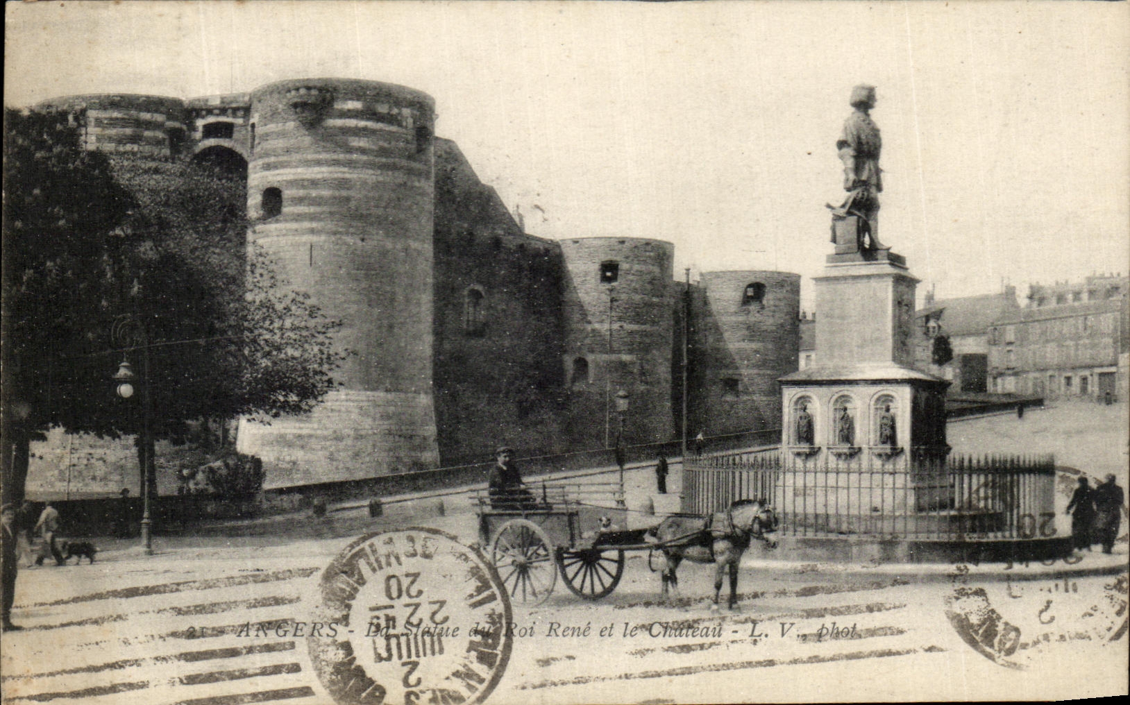 CPA Angers Rene and the Castle Cart Horse