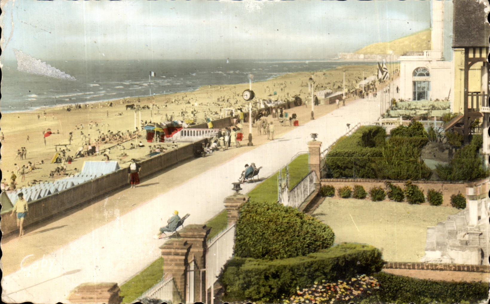 CPA Cabourg la presa y View Of la playa
