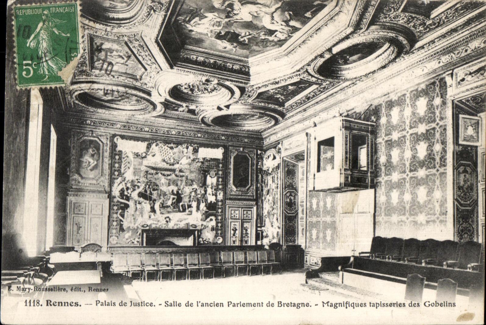 CPA Rennes Palais De Justice Salle De l'Ancien Parlement De Bretagne Tapisseries des Gobelins 