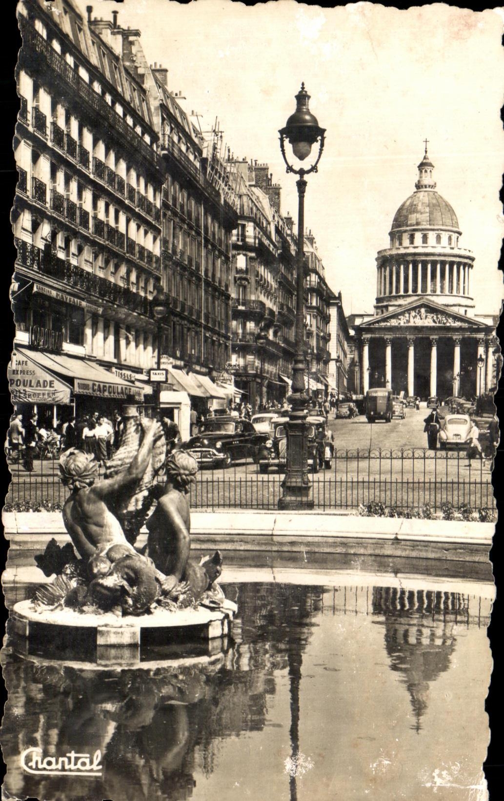 CPA Paris the Pantheon and the Street Souffiot