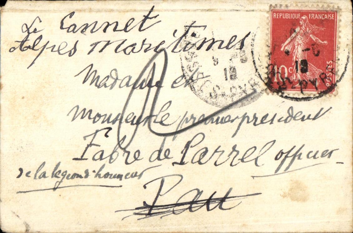 Small letter Semeuse 10c for Mister First President Fabre de Parref has Pau cannet