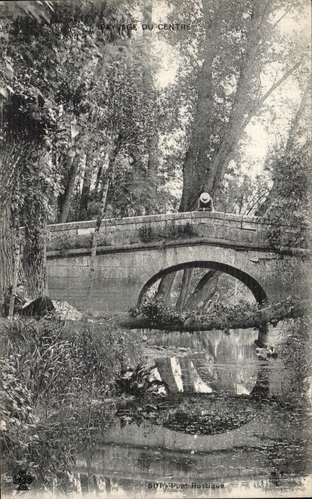 CPA Paysace Of el puente de centro rustico